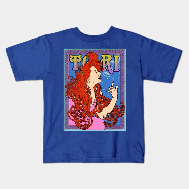 TORI AMOS NOUVEAU MUCHA Kids T-Shirt by SortaFairytale